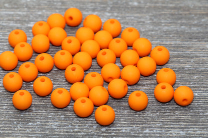 8mm Matte Orange Gumball Beads, Round Acrylic Loose Beads, Solid Bubblegum Beads, Chunky Beads, Round Plastic Beads #1003