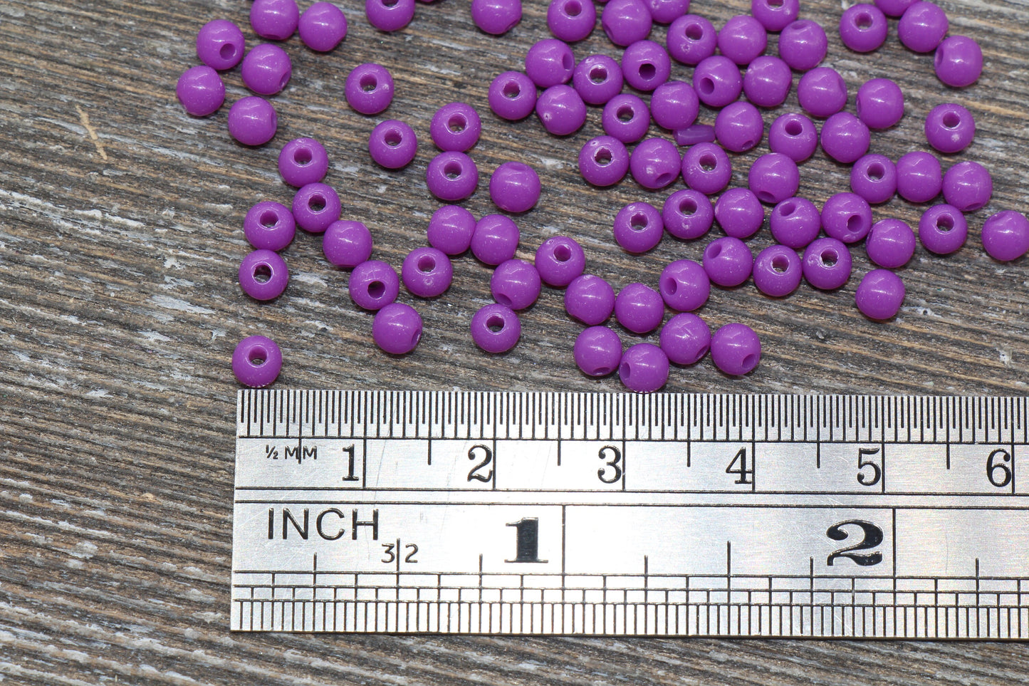 4mm Purple Round Beads, Acrylic Gumball Beads, Purple Round Spacer Beads, Bubblegum Beads, Plastic Round Smooth Bead #235