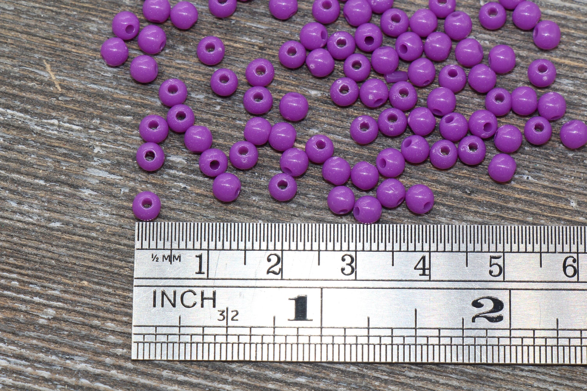 4mm Purple Round Beads, Acrylic Gumball Beads, Purple Round Spacer Beads, Bubblegum Beads, Plastic Round Smooth Bead #235