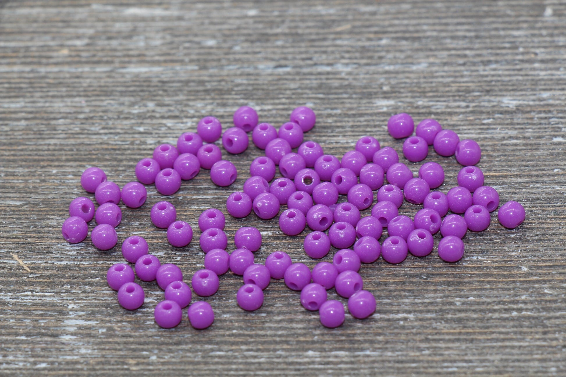 4mm Purple Round Beads, Acrylic Gumball Beads, Purple Round Spacer Beads, Bubblegum Beads, Plastic Round Smooth Bead #235