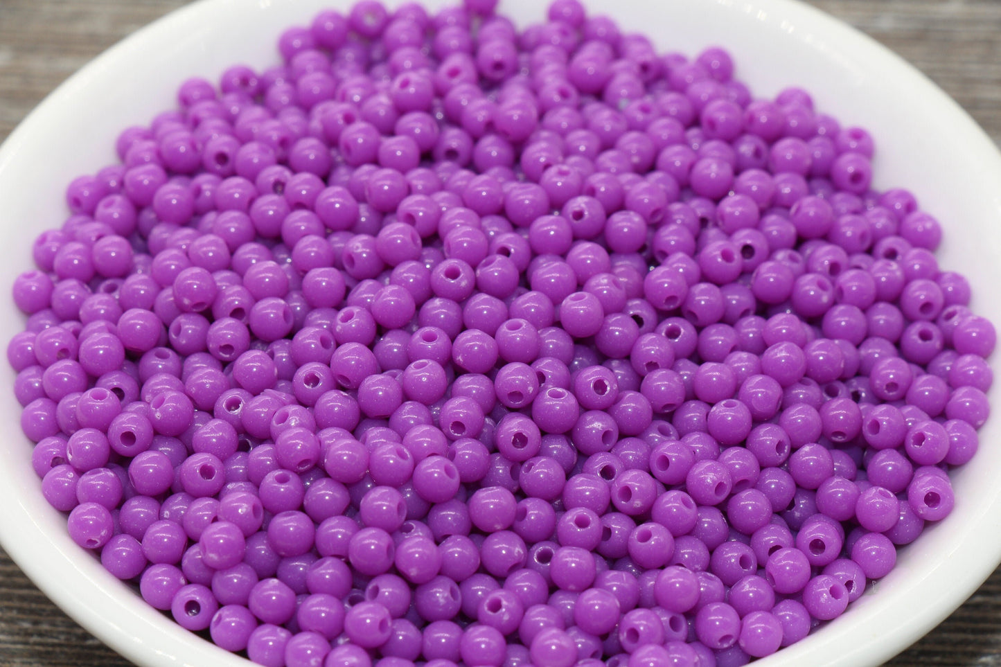 4mm Purple Round Beads, Acrylic Gumball Beads, Purple Round Spacer Beads, Bubblegum Beads, Plastic Round Smooth Bead #235