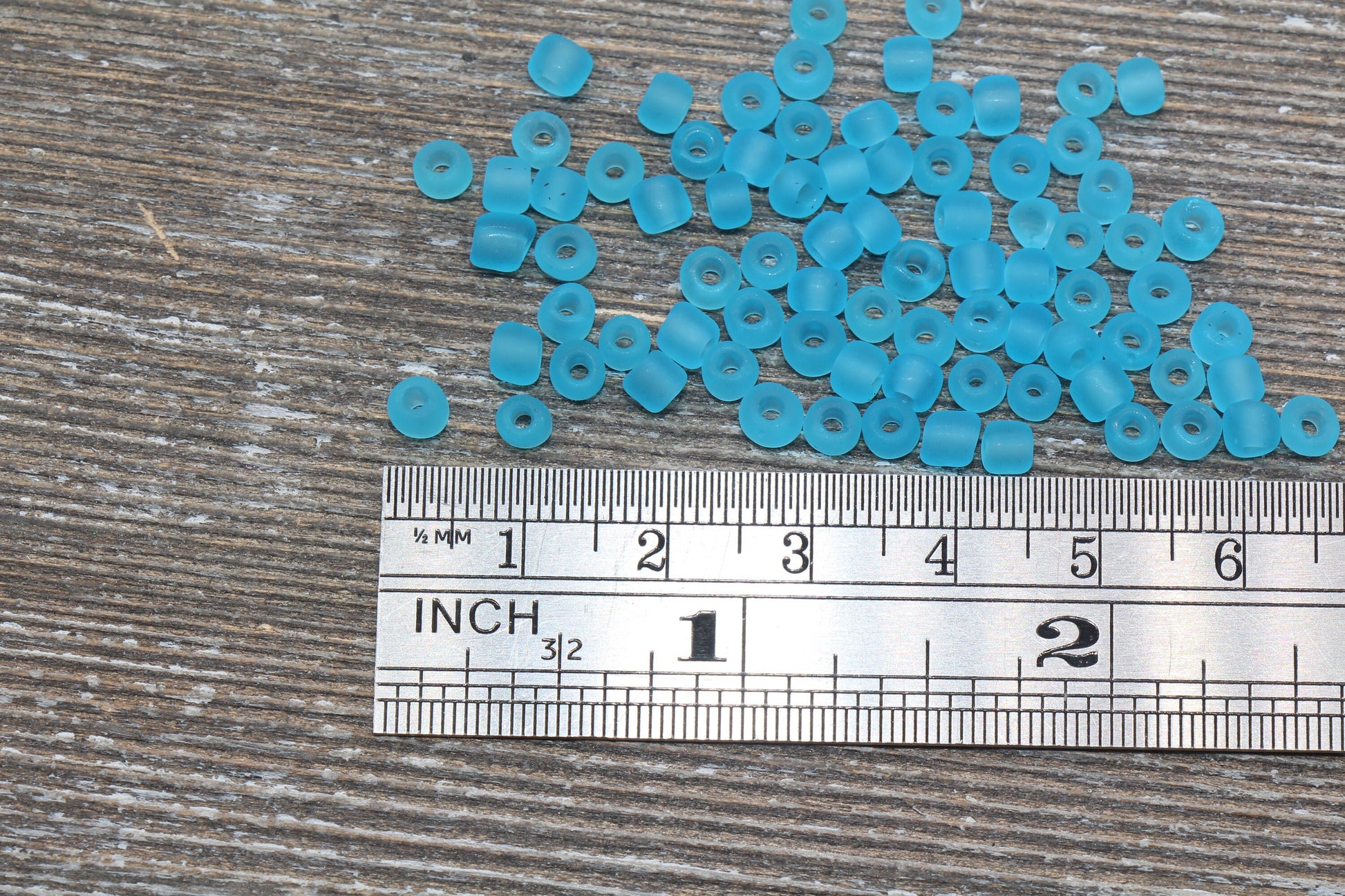 Matte Glass Seed Beads, 4mm 6/0 Glass Round Seed Beads, Matte Sky Blue Trans Seed Beads, Rocailles Beads, Beading Supplies #1024