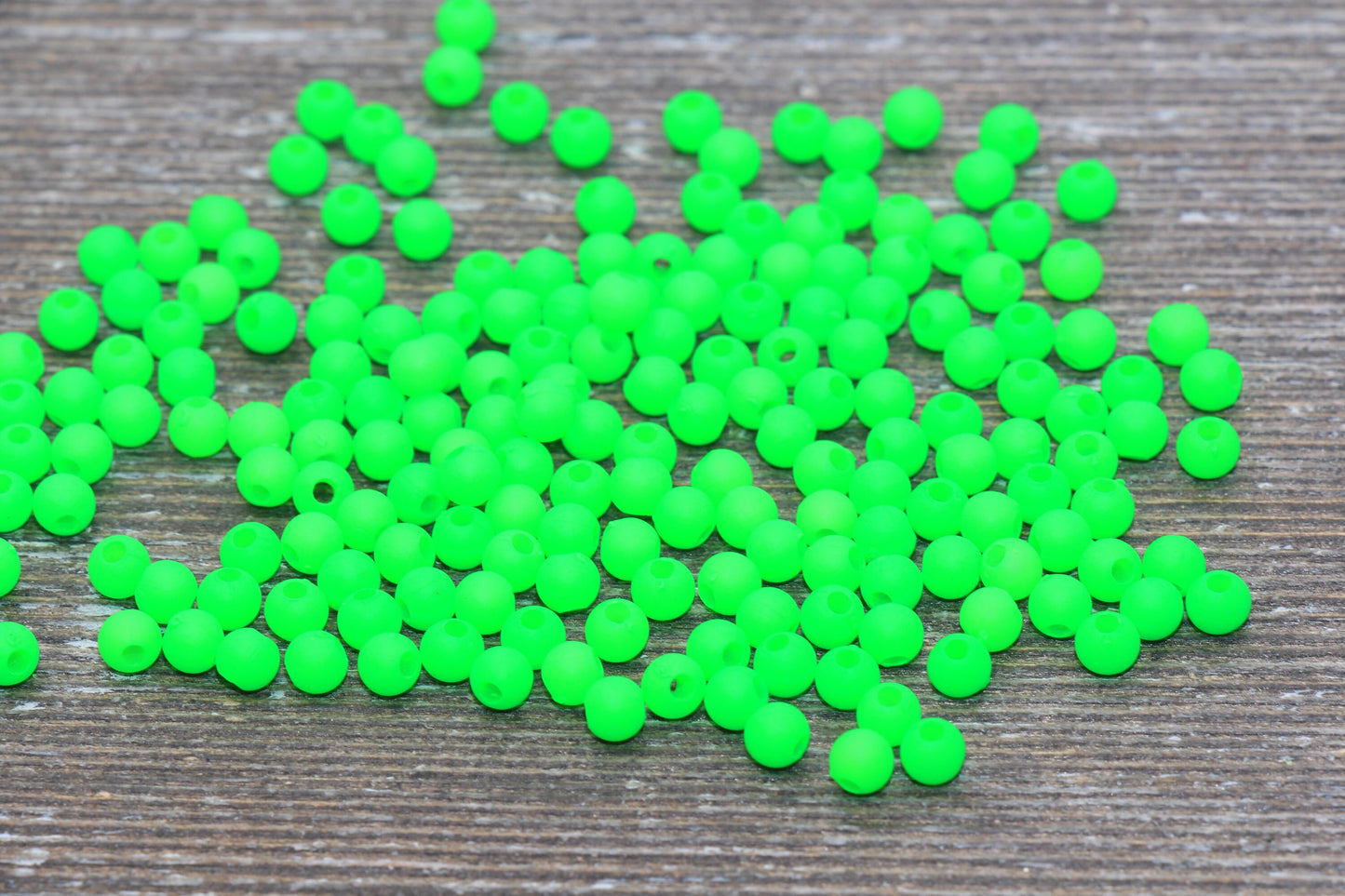 4mm Matte Green Round Beads, Acrylic Gumball Beads, Frosted Green Round Spacer Beads, Bubblegum Beads, Plastic Round Smooth Bead #1051