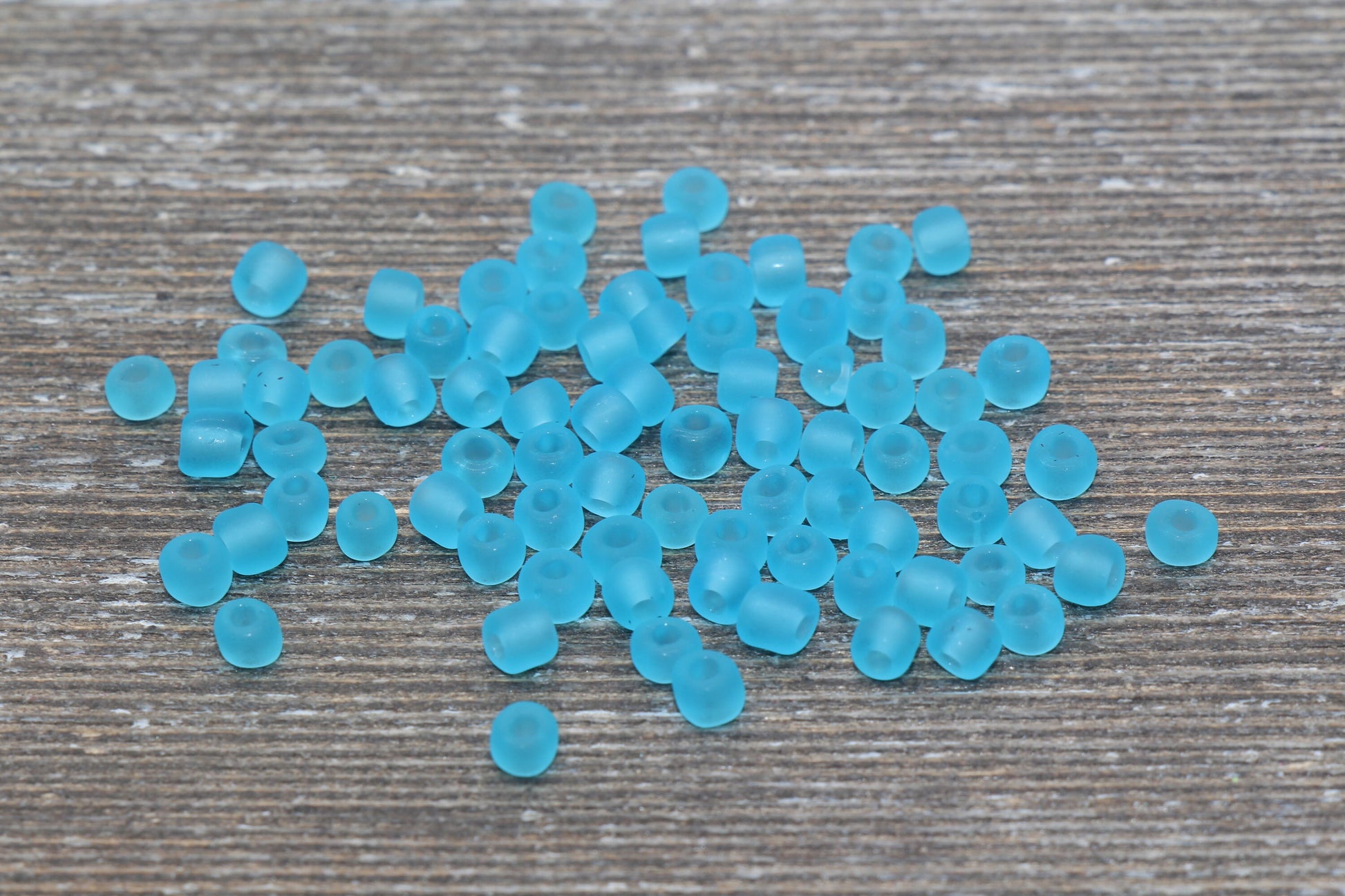 Matte Glass Seed Beads, 4mm 6/0 Glass Round Seed Beads, Matte Sky Blue Trans Seed Beads, Rocailles Beads, Beading Supplies #1024