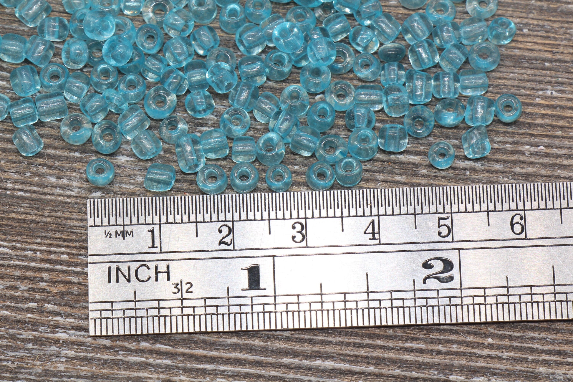 Transparent Glass Seed Beads, 4mm 6/0 Glass Round Seed Beads, Sky Blue Trans Seed Beads, Rocailles Beads, Beading Supplies #1112