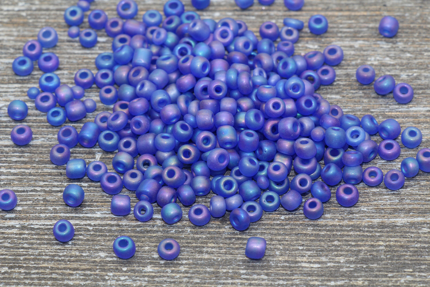 Matte Iridescent Glass Seed Beads, 4mm 6/0 Glass Round Seed Beads, Matte Purple AB Seed Beads, Rocailles Beads, Beading Supplies #1173