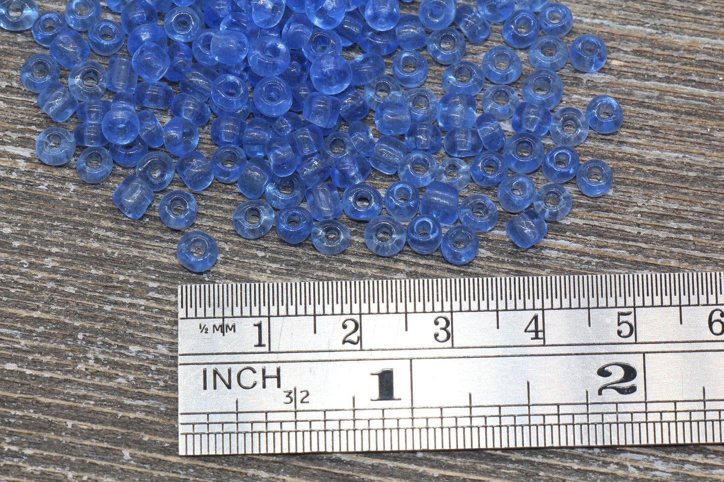 Transparent Glass Seed Beads, 4mm 6/0 Glass Round Seed Beads, Corn-flower Blue Trans Seed Beads, Rocailles Beads, Beading Supplies #1197