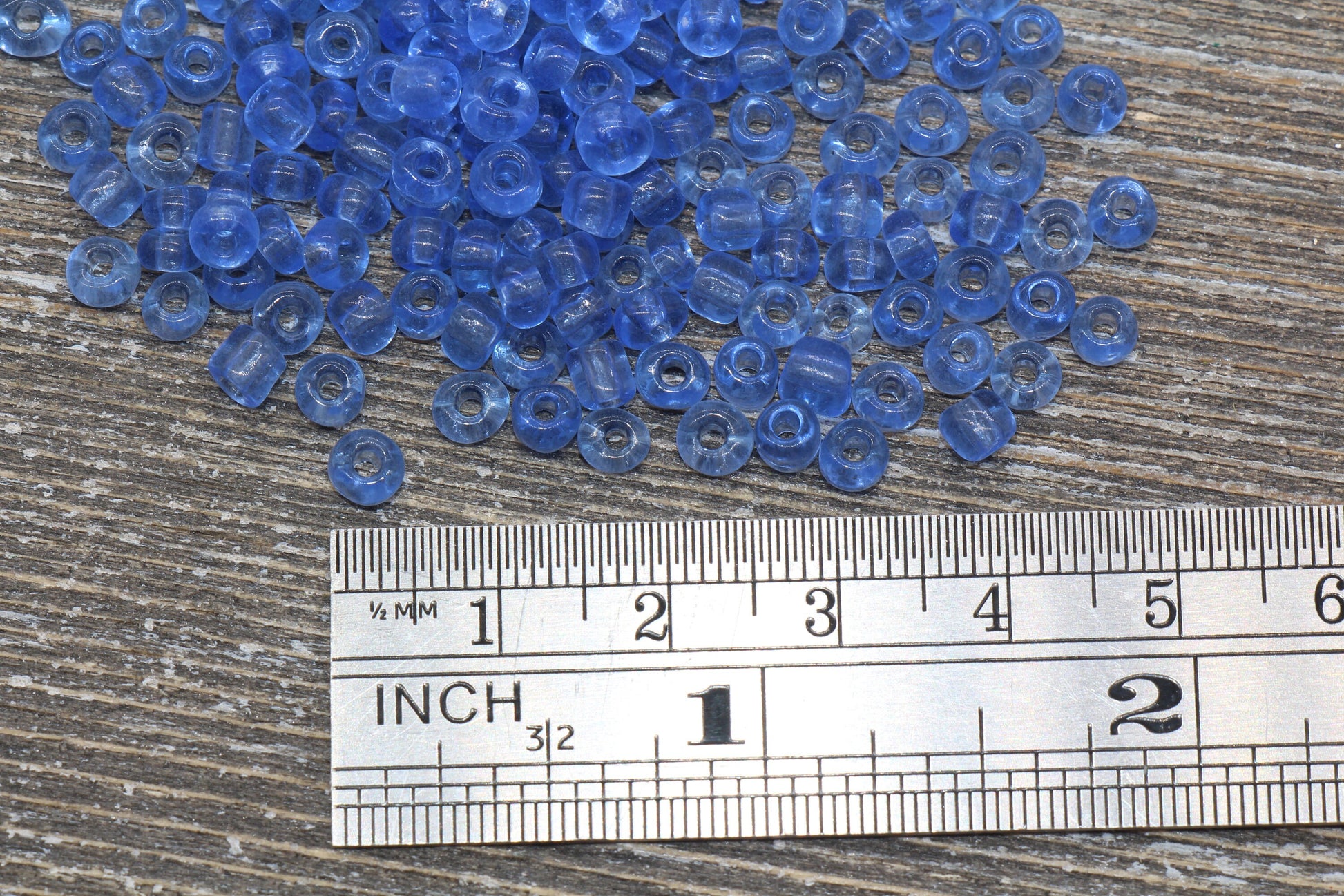 Transparent Glass Seed Beads, 4mm 6/0 Glass Round Seed Beads, Corn-flower Blue Trans Seed Beads, Rocailles Beads, Beading Supplies #1197