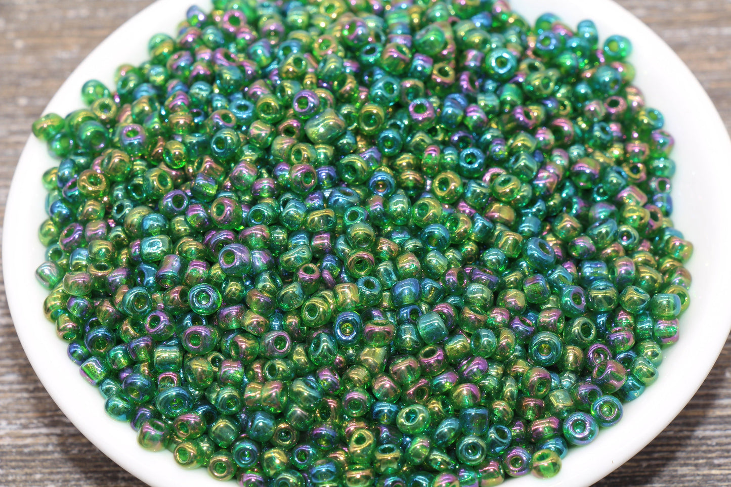 Rainbow Metallic Glass Seed Beads, 4mm 6/0 Glass Round Seed Beads, Rainbow Seed Beads, Rocailles Beads, Beading Supplies #1206