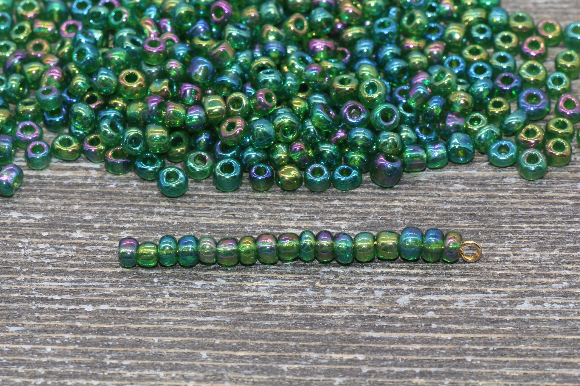 Rainbow Metallic Glass Seed Beads, 4mm 6/0 Glass Round Seed Beads, Rainbow Seed Beads, Rocailles Beads, Beading Supplies #1206