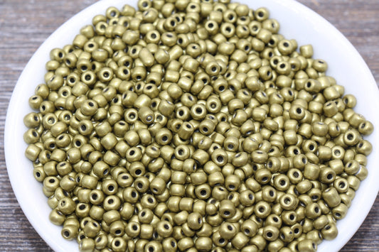 Matte Bronze Glass Seed Beads, 4mm 6/0 Glass Round Seed Beads, Matte Bronze Seed Beads, Rocailles Beads, Beading Supplies #1217