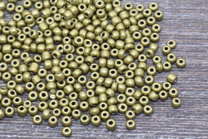 Matte Bronze Glass Seed Beads, 4mm 6/0 Glass Round Seed Beads, Matte Bronze Seed Beads, Rocailles Beads, Beading Supplies #1217