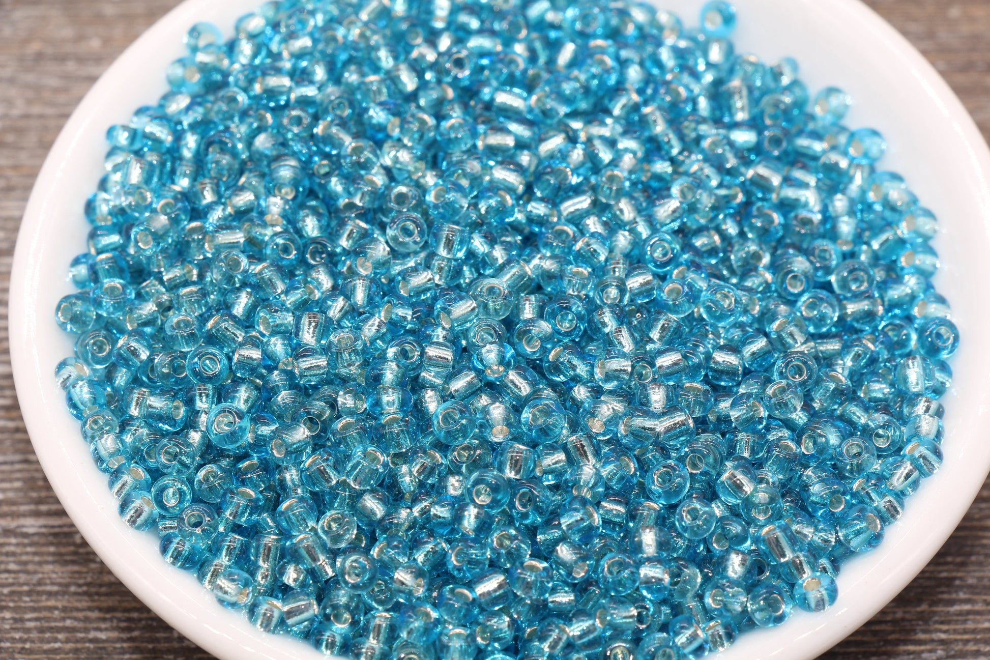 Transparent Glass Beads with Silver Lined, 4mm 6/0 Glass Round Seed Beads, Blue Trans Seed Beads, Rocailles Beads, Beading Supplies #1218