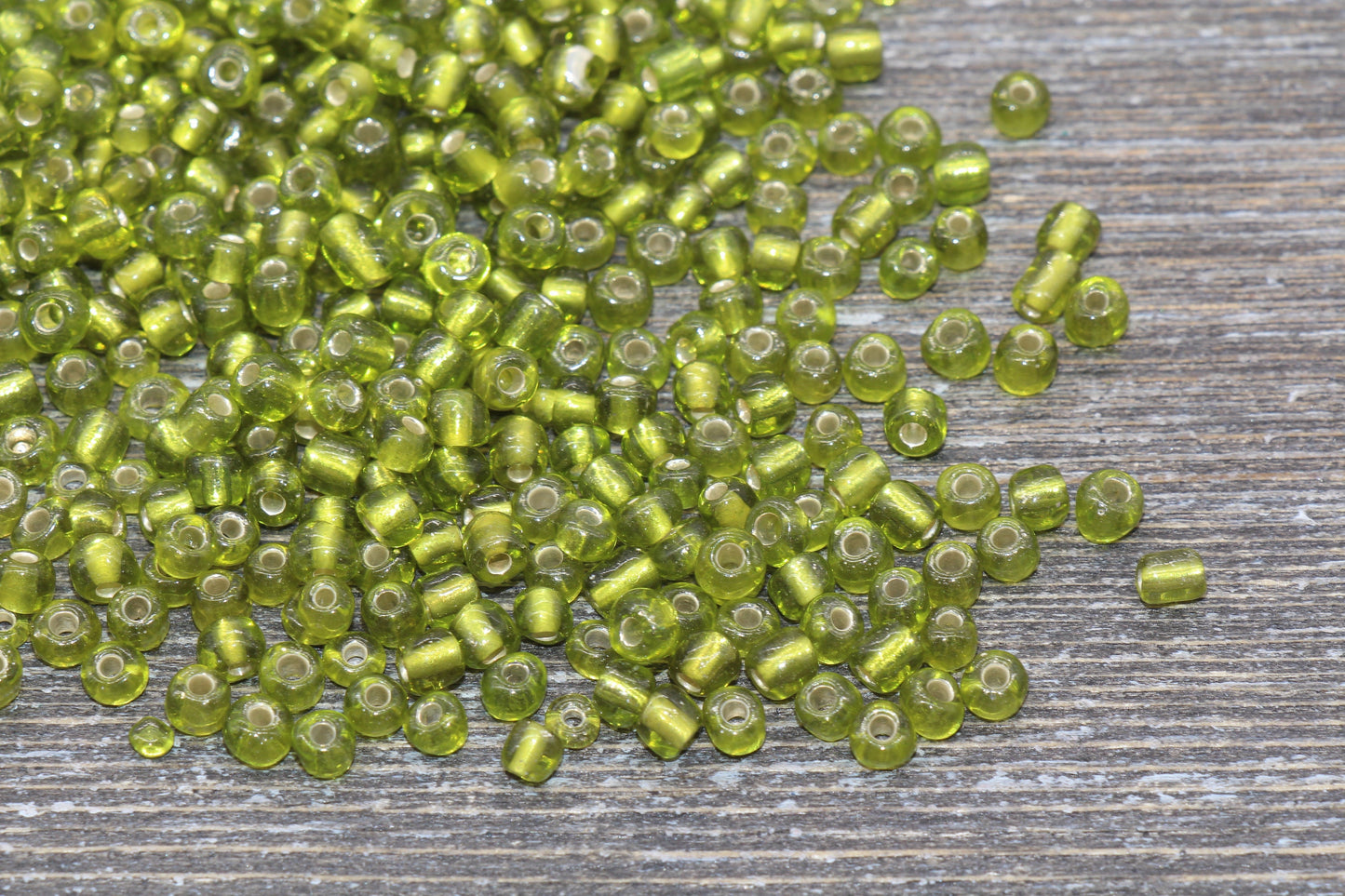 Transparent Glass Beads with Silver Lined, 4mm 6/0 Glass Round Beads, Olive Green Trans Seed Beads, Rocailles Beads, Beading Supplies #1219