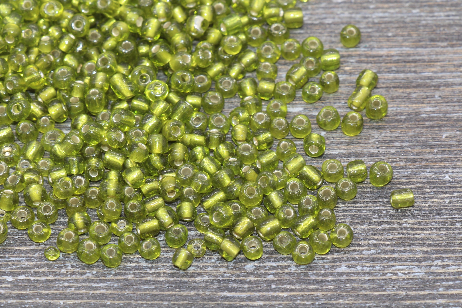 Transparent Glass Beads with Silver Lined, 4mm 6/0 Glass Round Beads, Olive Green Trans Seed Beads, Rocailles Beads, Beading Supplies #1219