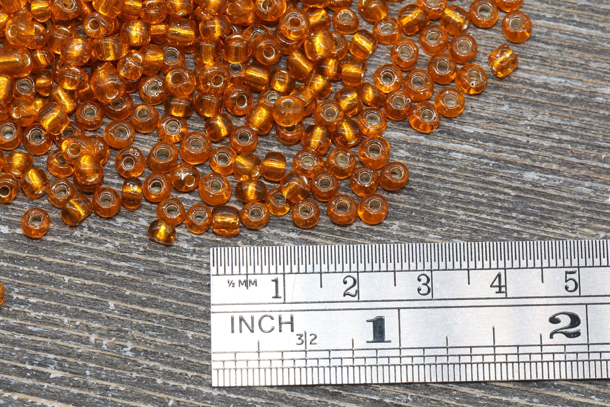 Transparent Glass Beads with Silver Lined, 4mm 6/0 Glass Round Beads, Orange Trans Seed Beads, Rocailles Beads, Beading Supplies #1225