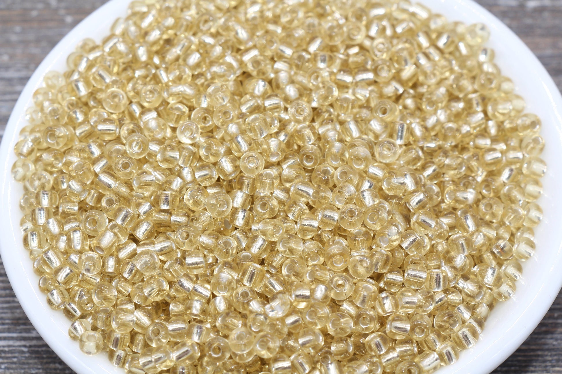 Transparent Glass Beads with Silver Lined, 4mm 6/0 Glass Round Beads, Gold Trans Seed Beads, Rocailles Beads, Beading Supplies #1231
