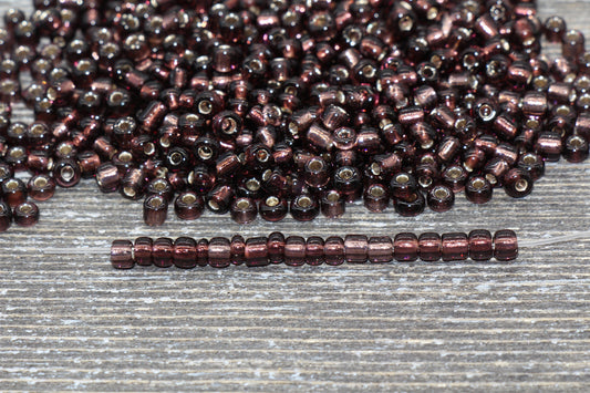 Transparent Glass Beads with Silver Lined, 4mm 6/0 Glass Round Beads, Brown Trans Seed Beads, Rocailles Beads, Beading Supplies #1236