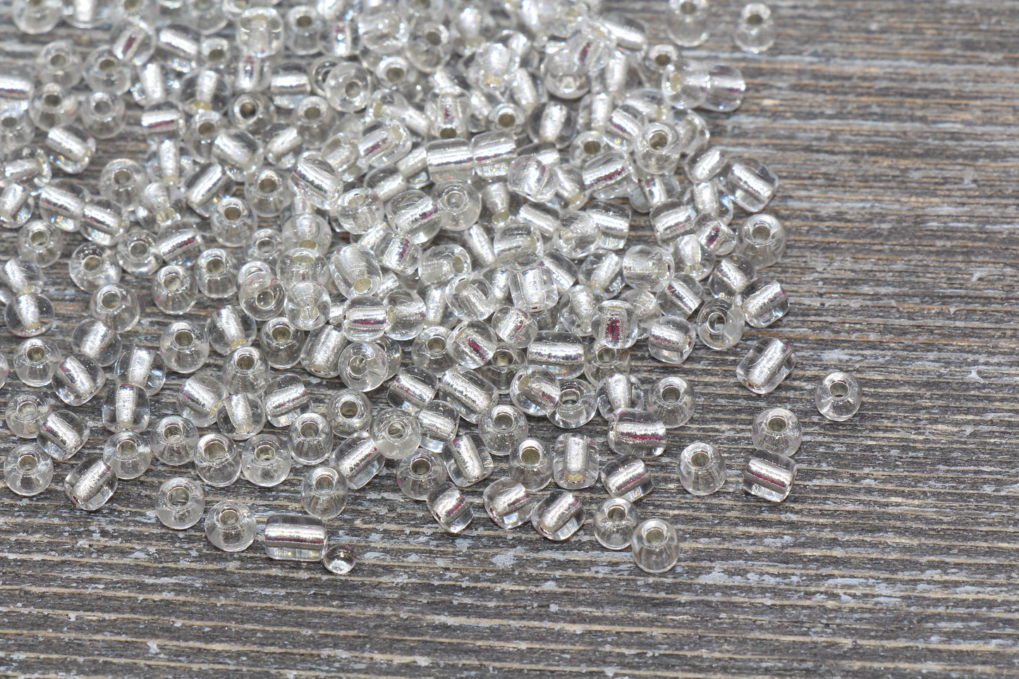 Transparent Glass Beads with Silver Lined, 4mm 6/0 Glass Round Beads, Clear Trans Seed Beads, Rocailles Beads, Beading Supplies #1245