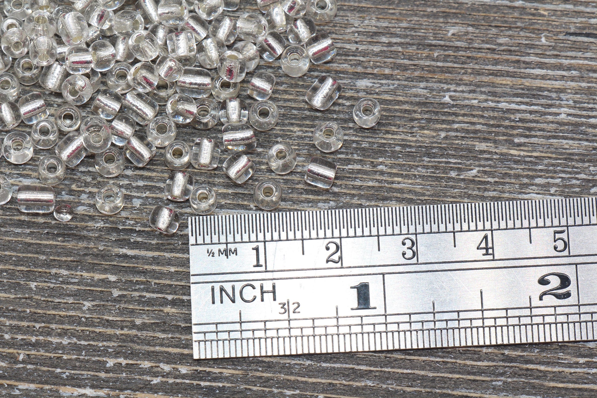 Transparent Glass Beads with Silver Lined, 4mm 6/0 Glass Round Beads, Clear Trans Seed Beads, Rocailles Beads, Beading Supplies #1245