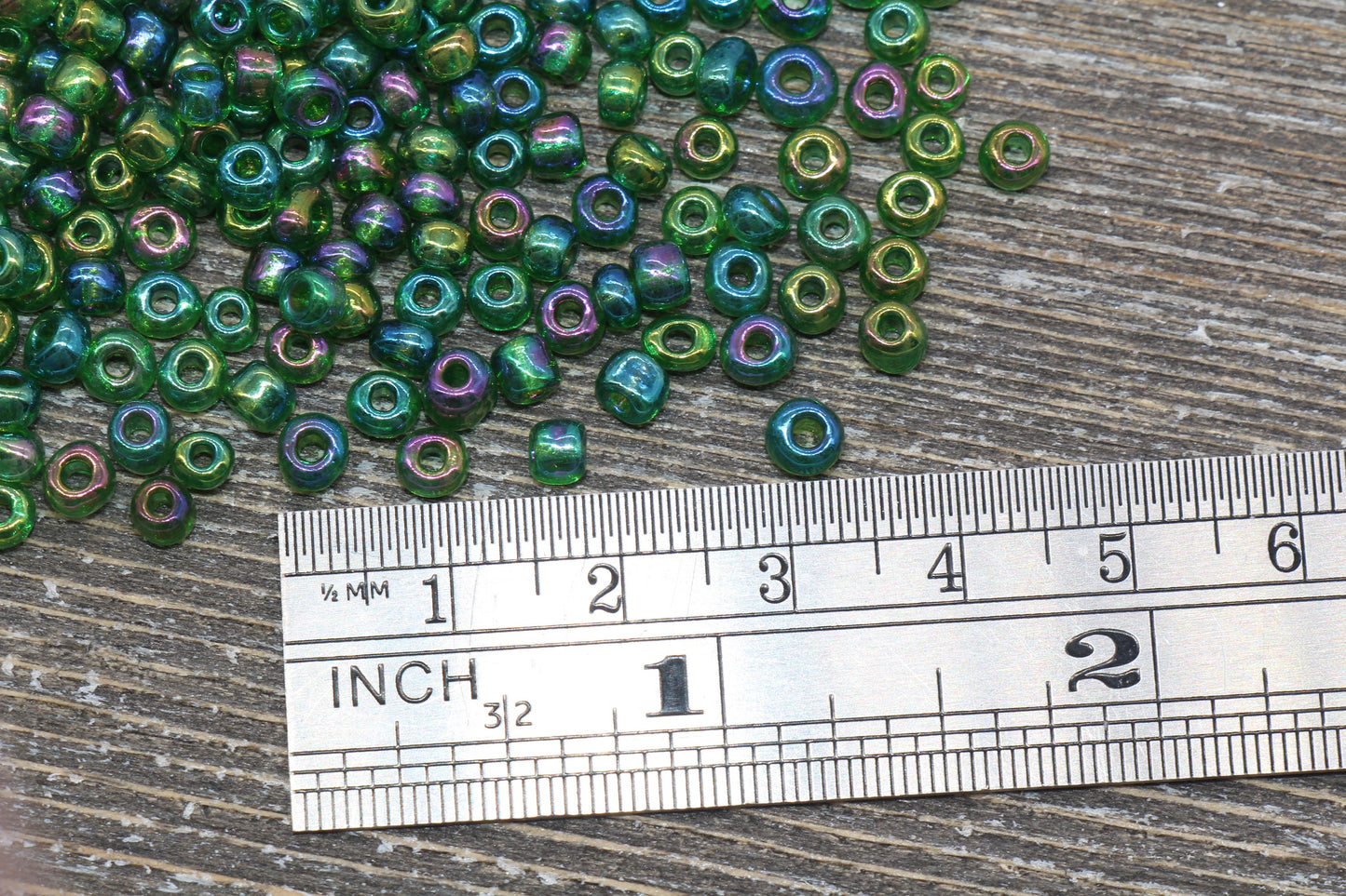 Rainbow Metallic Glass Seed Beads, 4mm 6/0 Glass Round Seed Beads, Rainbow Seed Beads, Rocailles Beads, Beading Supplies #1206