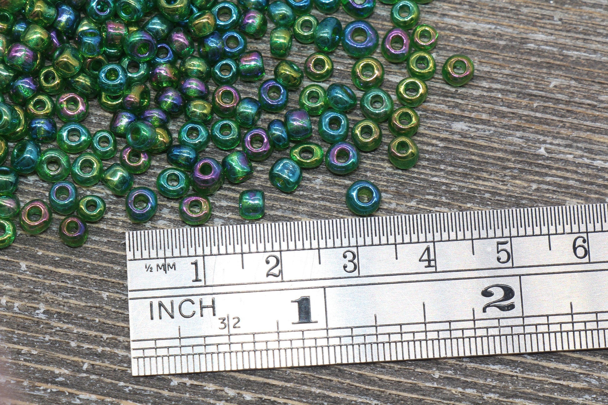 Rainbow Metallic Glass Seed Beads, 4mm 6/0 Glass Round Seed Beads, Rainbow Seed Beads, Rocailles Beads, Beading Supplies #1206