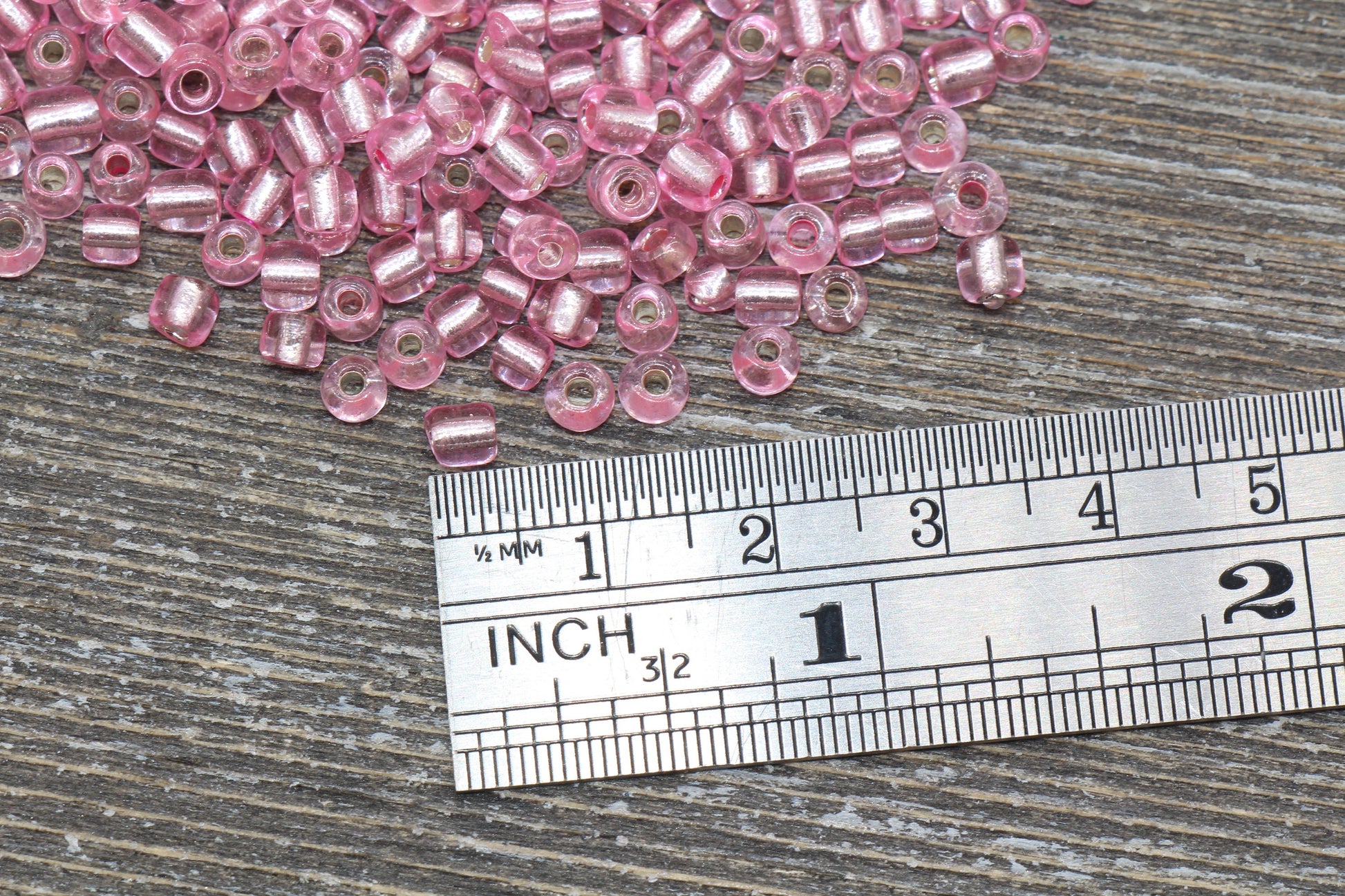 Transparent Glass Beads with Silver Lined, 4mm 6/0 Glass Round Beads, Rose Pink Trans Seed Beads, Rocailles Beads, Beading Supplies #1221