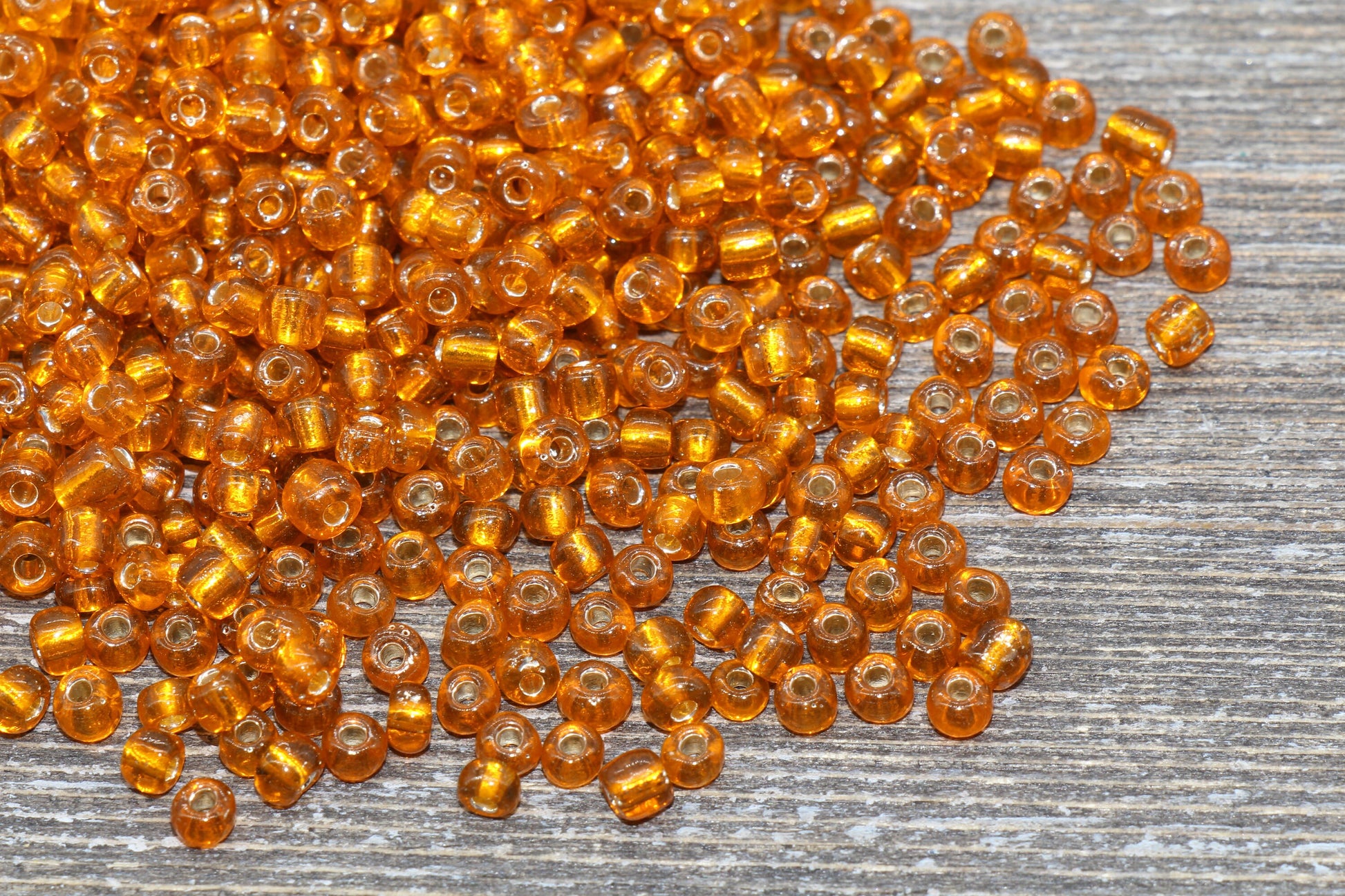 Transparent Glass Beads with Silver Lined, 4mm 6/0 Glass Round Beads, Orange Trans Seed Beads, Rocailles Beads, Beading Supplies #1225