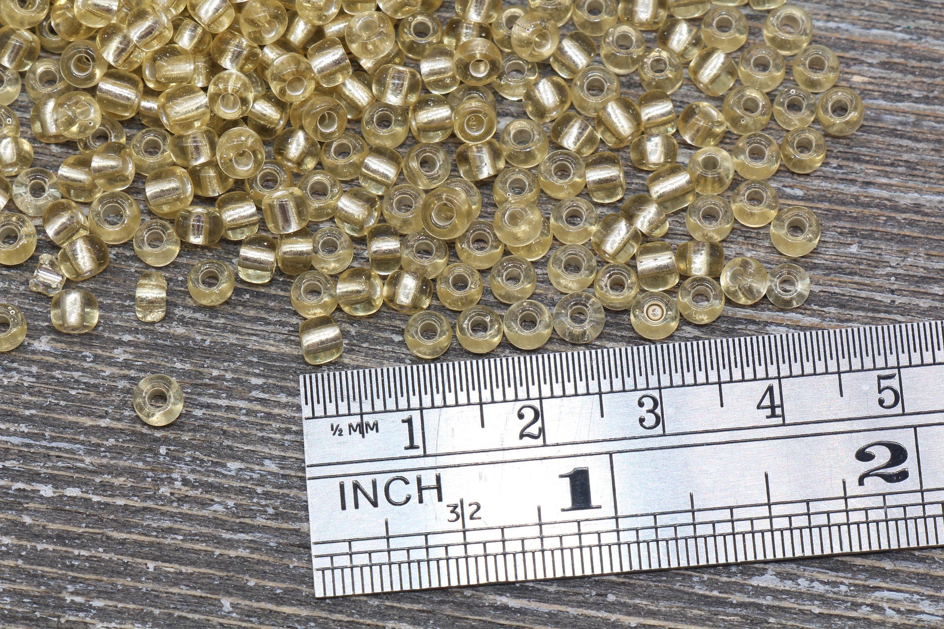 Transparent Glass Beads with Silver Lined, 4mm 6/0 Glass Round Beads, Gold Trans Seed Beads, Rocailles Beads, Beading Supplies #1231