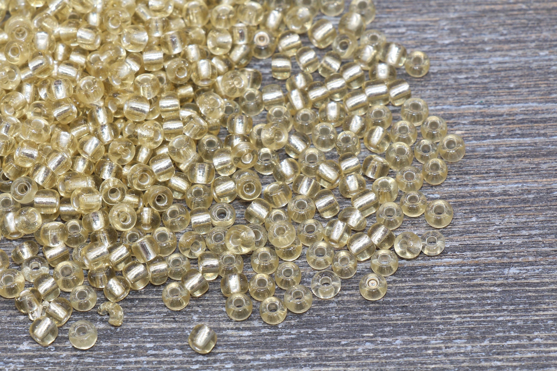 Transparent Glass Beads with Silver Lined, 4mm 6/0 Glass Round Beads, Gold Trans Seed Beads, Rocailles Beads, Beading Supplies #1231