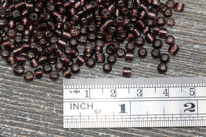 Transparent Glass Beads with Silver Lined, 4mm 6/0 Glass Round Beads, Brown Trans Seed Beads, Rocailles Beads, Beading Supplies #1236