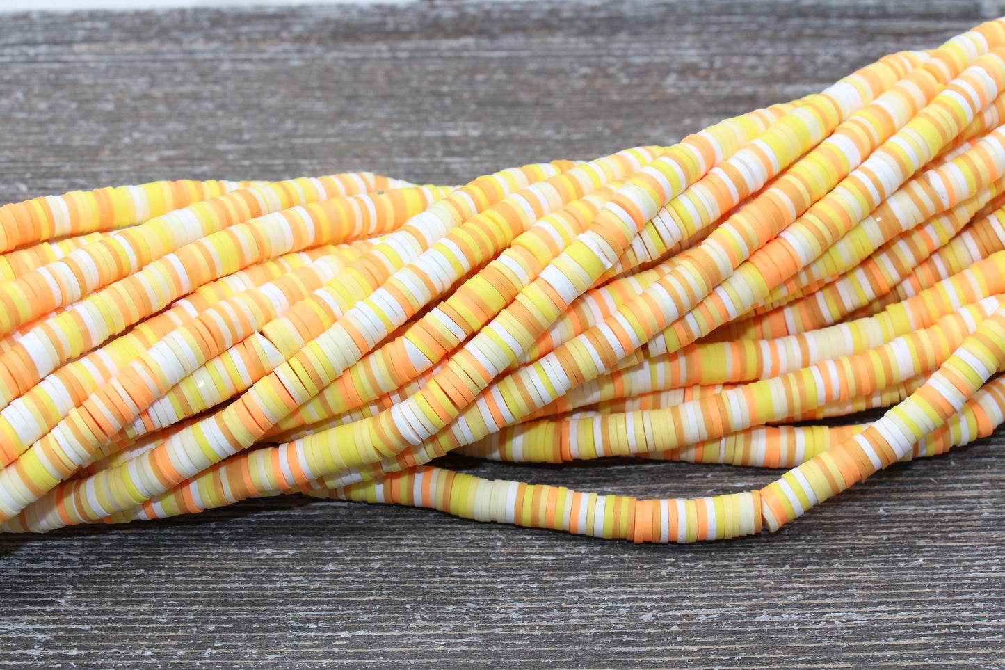 6mm Multicolored Polymer Clay Disc Beads, Mixed Color Heishi Beads, African Disc Beads, Vinyl Heishi, 16 inch Strand #433