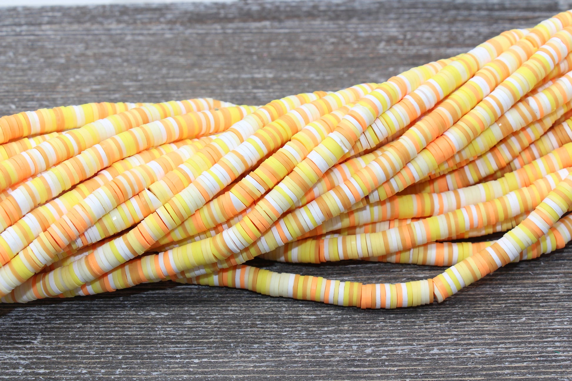 6mm Multicolored Polymer Clay Disc Beads, Mixed Color Heishi Beads, African Disc Beads, Vinyl Heishi, 16 inch Strand #433