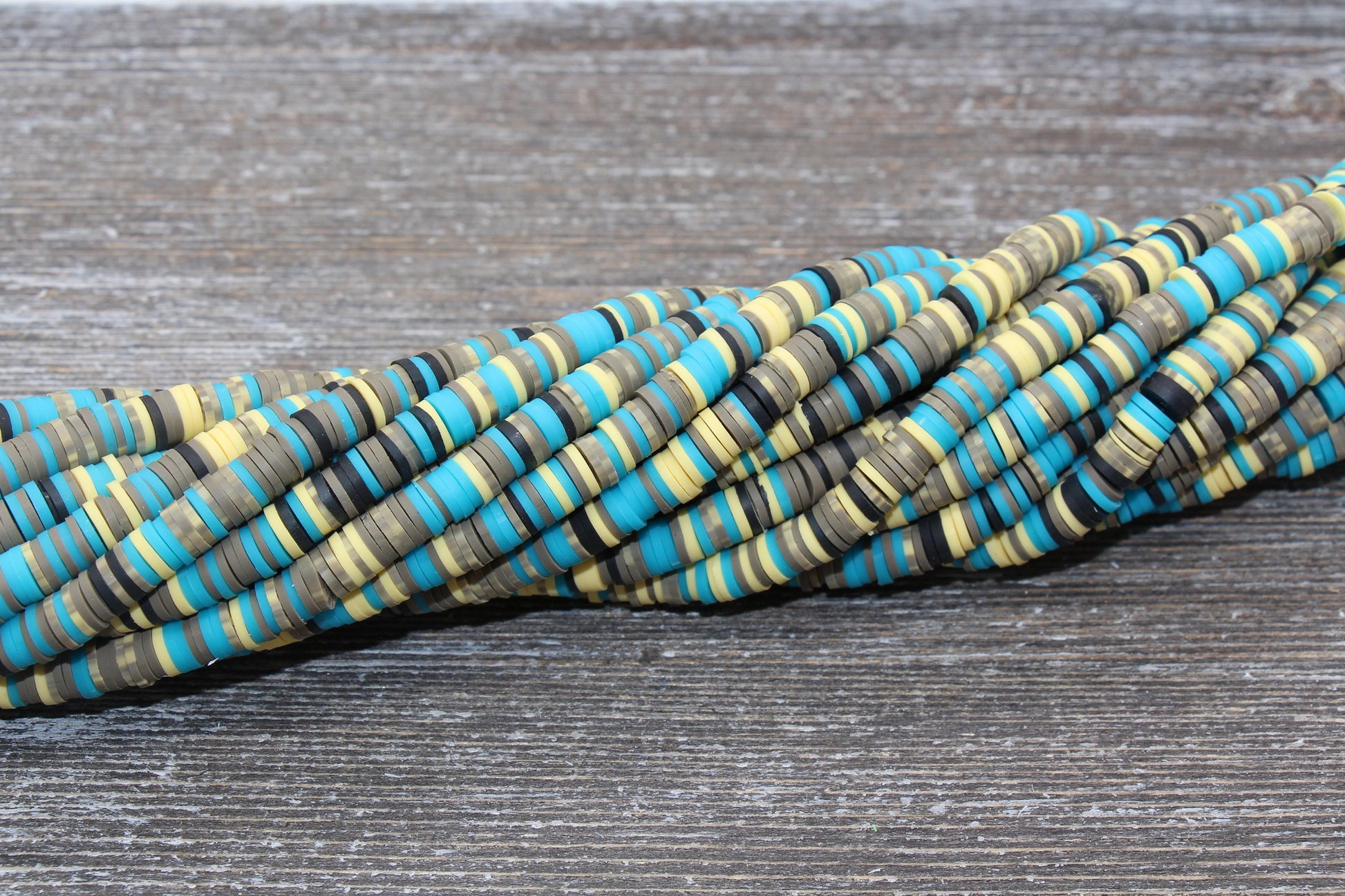 6mm Multicolored Heishi Beads, Mixed Color Polymer Clay Disc Beads, African Disc Beads, Wholesale Vinyl Heishi, 16 inch Strand #2