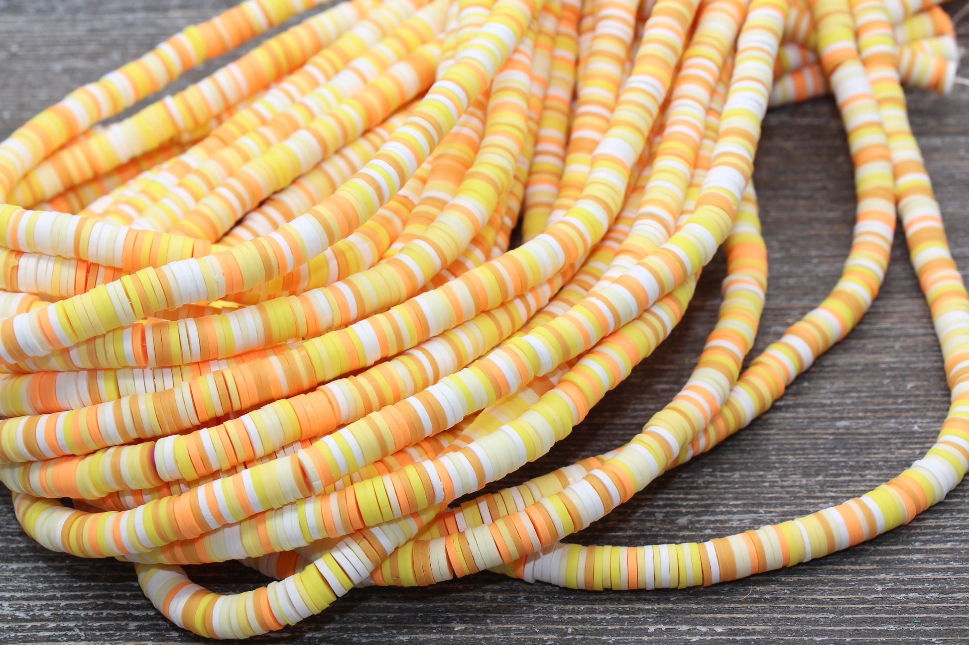 6mm Multicolored Polymer Clay Disc Beads, Mixed Color Heishi Beads, African Disc Beads, Vinyl Heishi, 16 inch Strand #433