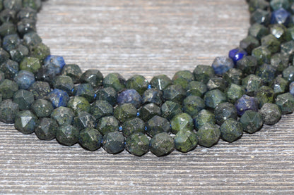 8mm Faceted Lapis Lazuli Beads, Gemstone Faceted Beads, Star Cut Beads Full Strand 15.5"