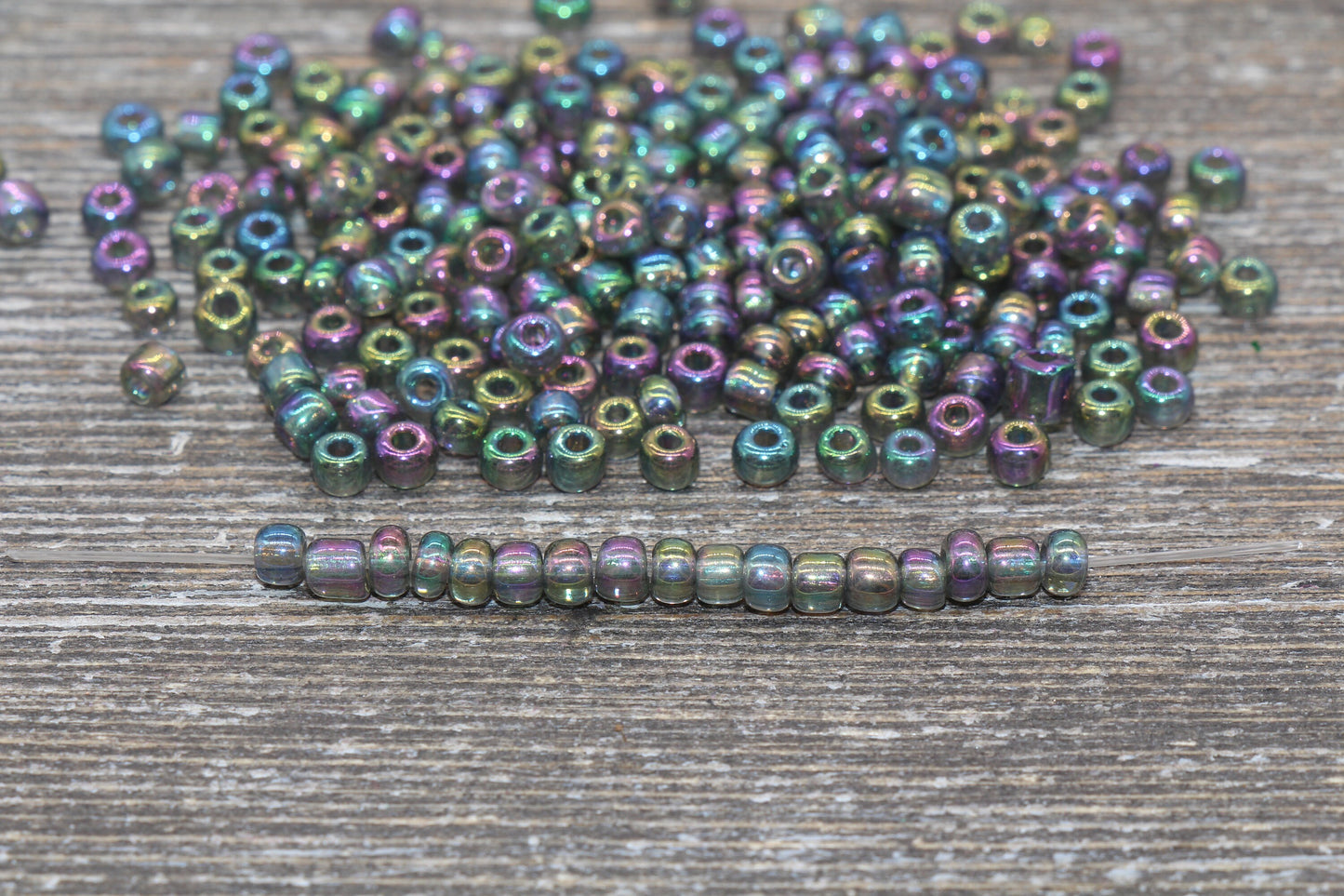 Rainbow Transparent AB Glass Seed Beads, 4mm 6/0 Glass Round Beads, Rainbow Trans Seed Beads, Rocailles Beads, Beading Supplies #1442