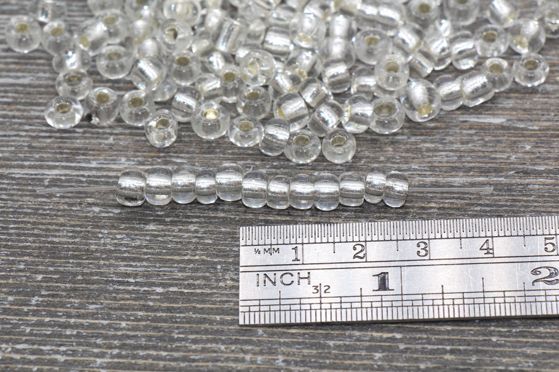 5mm Transparent Glass Beads with Silver Lined, 4mm 6/0 Glass Round Beads, Gold Trans Seed Beads, Rocailles Beads, Beading Supplies #1445