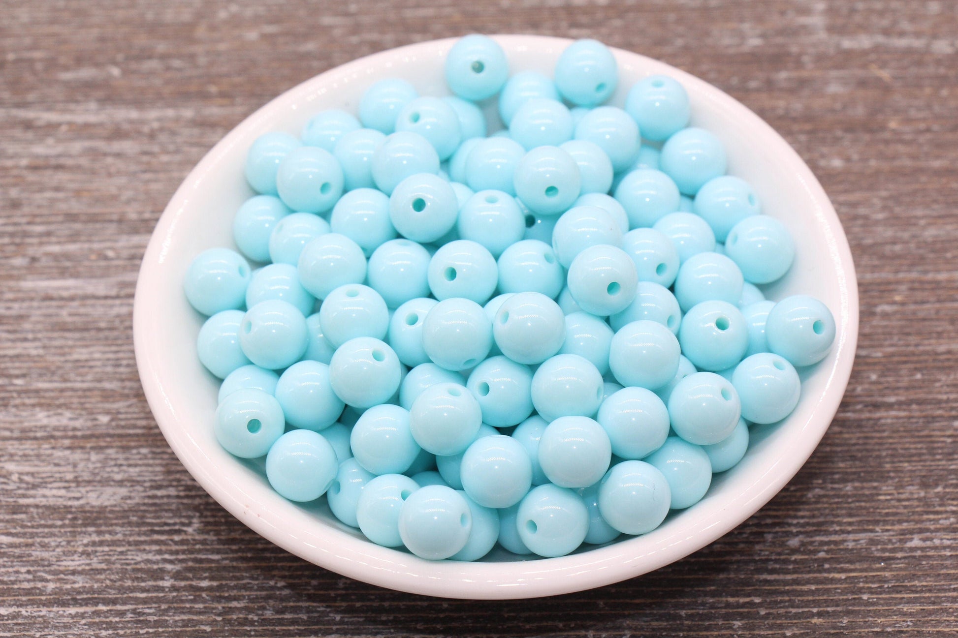 10mm Baby Blue Gumball Beads, Round Acrylic Loose Beads, Bubblegum Beads, Chunky Beads, Gumball Beads, Smooth Plastic Round Beads #1455