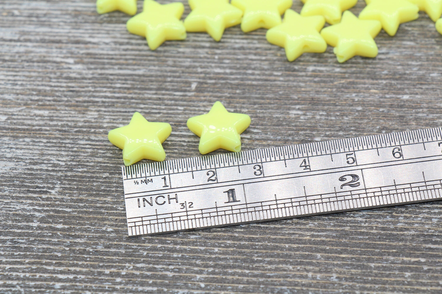 Yellow Star Beads, Yellow Acrylic Star Beads, Plastic Star Beads #1481