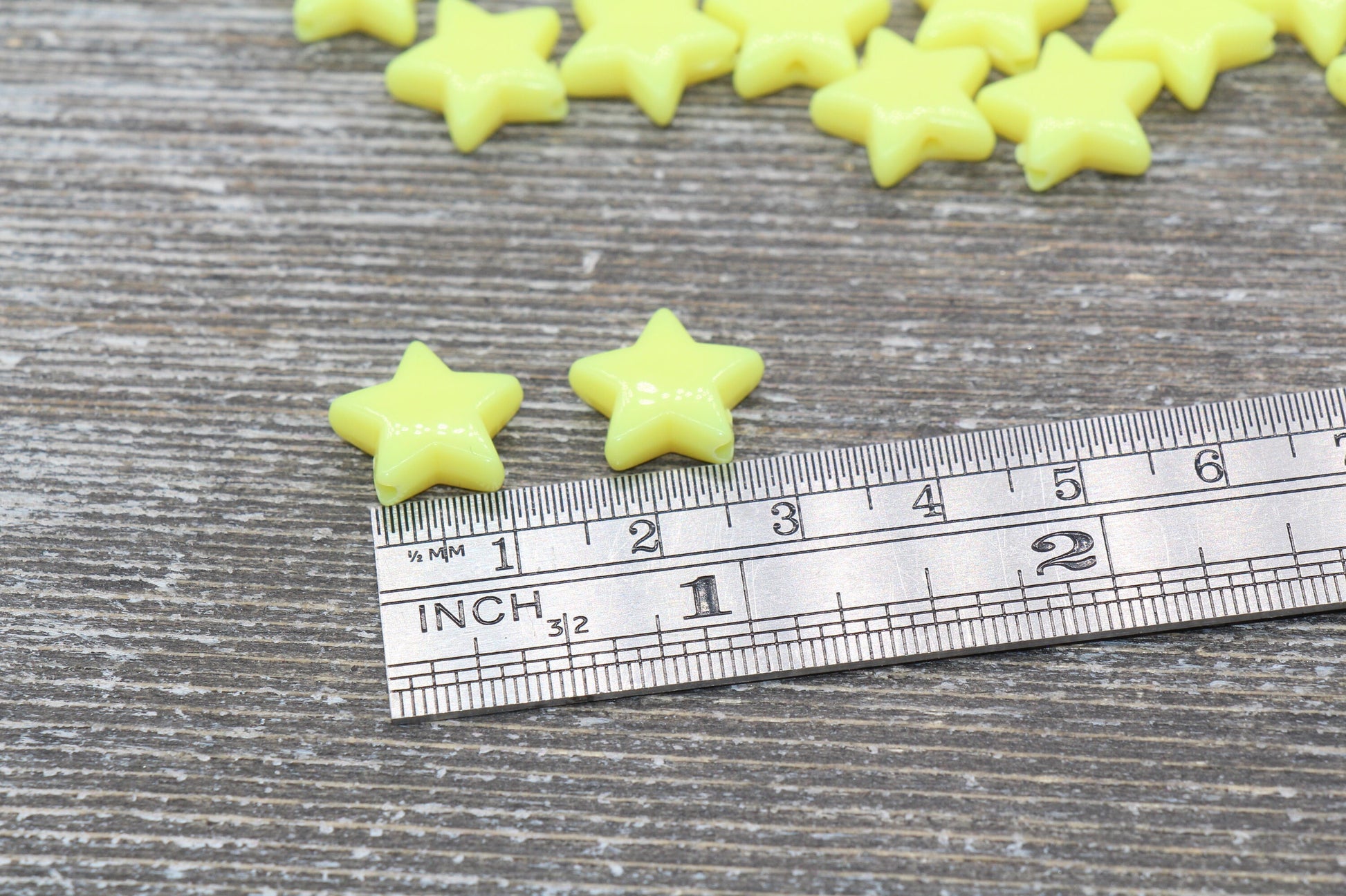 Yellow Star Beads, Yellow Acrylic Star Beads, Plastic Star Beads #1481
