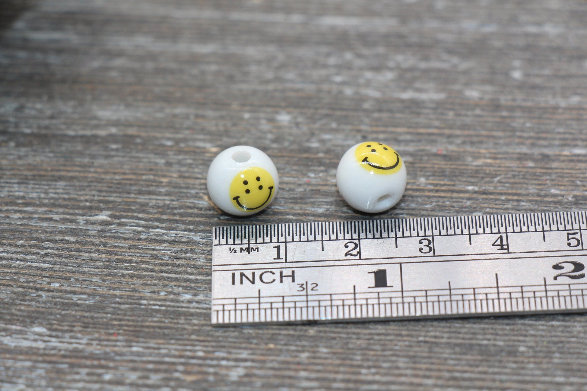 Ceramic Smiley Face Beads, Vertical Holes Happy Face Beads, Round Happy Face Beads #332