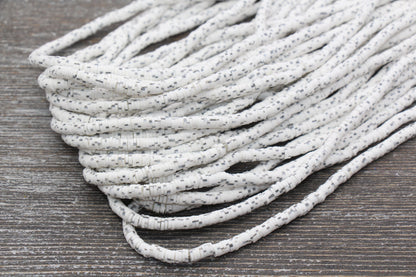 4mm White with Black Speckled Heishi Beads, Mix Color Polymer Clay Disc Beads, African Disc Beads, Vinyl Heishi, 16 inch Strand #259