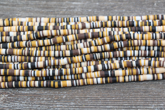 4mm Multicolored Heishi Beads, Polymer Clay Disc Beads, Rainbow African Disc Beads, Vinyl Heishi, 16 inch Strand #133
