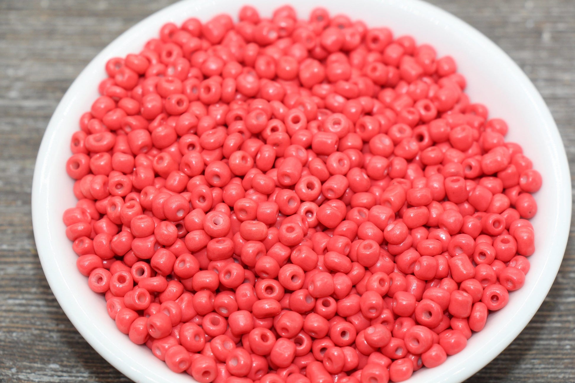 Glass Seed Beads, 4mm 6/0 Glass Round Seed Beads, Watermelon Opaque Seed Beads, Rocailles Beads, Beading Supplies #1163