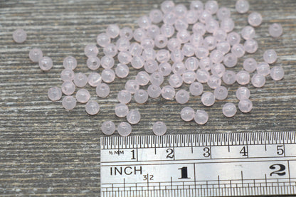 4mm Translucent Pink Round Beads, Pink Round Gumball Beads, Round Spacer Beads, Bubblegum Beads, Plastic Round Smooth Bead #26