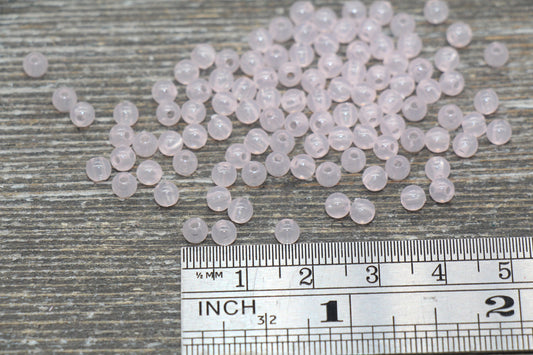 4mm Translucent Pink Round Beads, Pink Round Gumball Beads, Round Spacer Beads, Bubblegum Beads, Plastic Round Smooth Bead #26