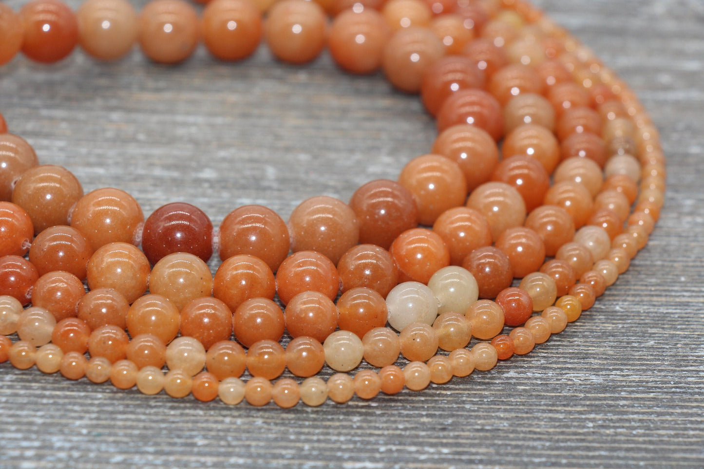 Red Aventurine Beads, Aventurine Gemstone Smooth Round Beads, Jewelry Making Bracelet Beads, Size 4mm 6mm 8mm 10mm 12mm, 15.5" Strand #218