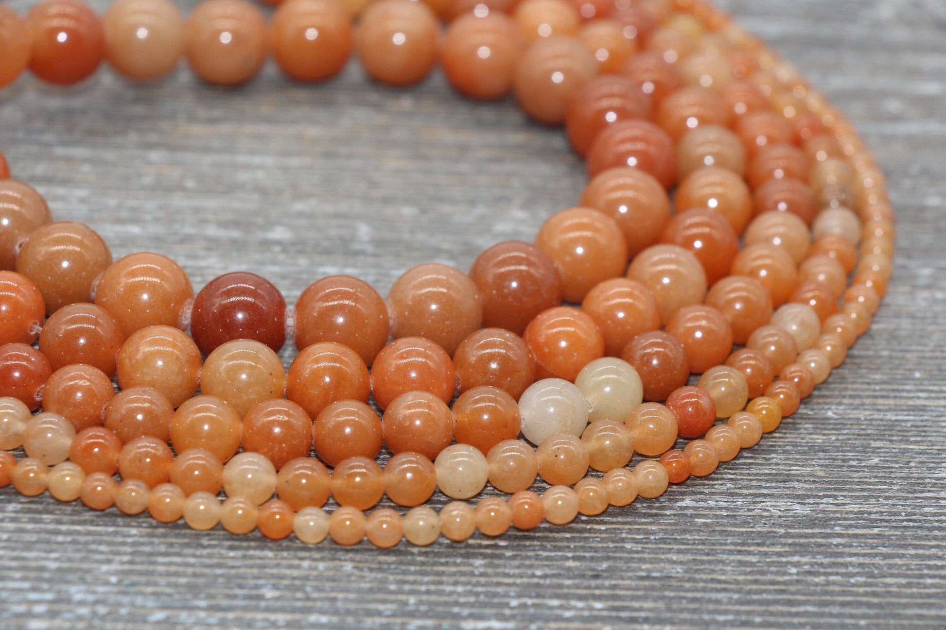 Red Aventurine Beads, Aventurine Gemstone Smooth Round Beads, Jewelry Making Bracelet Beads, Size 4mm 6mm 8mm 10mm 12mm, 15.5" Strand #218