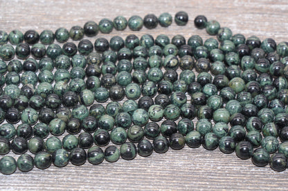 Kambaba Jasper Beads, Green Round Gemstone Loose Beads, Jewelry Making Bracelet Beads, Size 4mm 6mm 8mm 10mm 12mm, 15.5'' Strand, #220